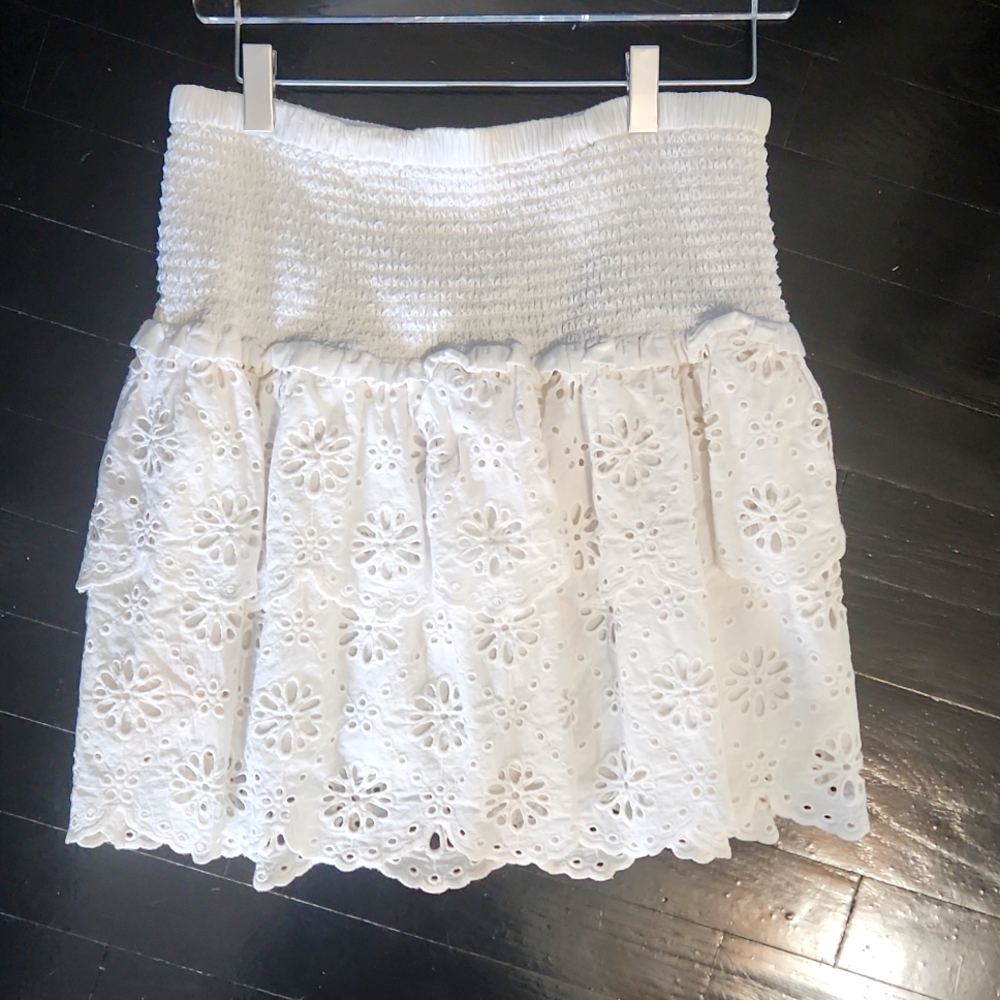 Michael kors white eyelet skirt